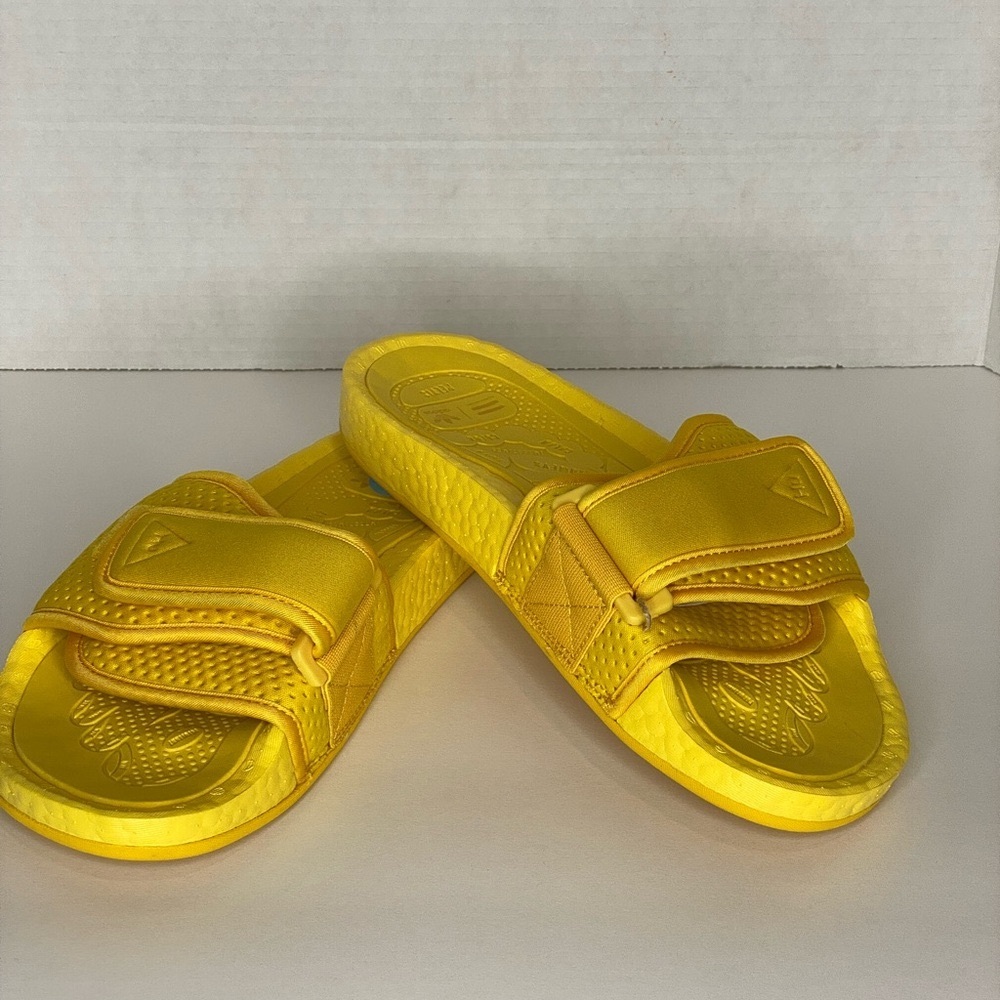 Adidas Pharrell Williams Chanceletas Hu, Yellow Slides Men’s Sz 6, New, No Box